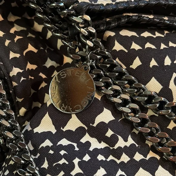 Stella McCartney Rare Falabella in Cream, Black Hearts Canvas, 2014 limited run